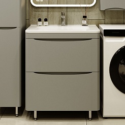 Style Line Мебель для ванной Бергамо Мини 70 серая Люкс антискрейтч Plus – фотография-20